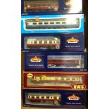 Bachmann, Airfix, and GMR, eighteen assorted passenger coaches: various liveries, all boxed.