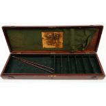 A 19th century mahogany and brass bound gun case:,