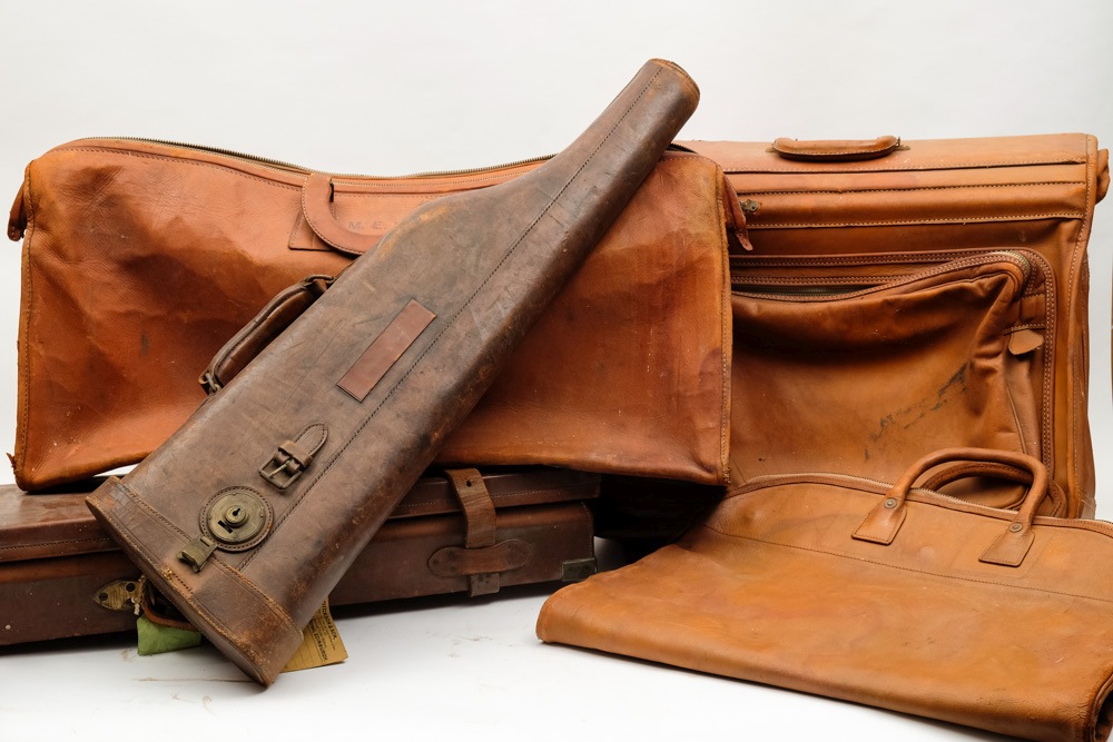 A leather and brass gun case for James MacNoughton,