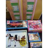 An extensive collection of Sindy items: including kitchen, Range Rover, horse and gig, bed,