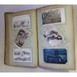 An early 20th century postcard album: containing assorted postcards including topographical,