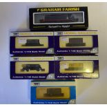 Graham Farish an N gauge Class 20 diesel locomotive No 20906 in DRS blue livery: together with five