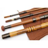 A Farlow five section Greenheart rod in canvas bag:,