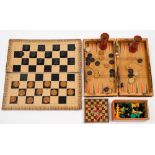 A boxwood and ebony Staunton pattern chess set:,