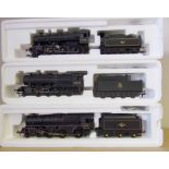 Bachmann, a 4-6-0 locomotive No 73158 with six wheel tender: in BR black livery,