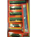 Hornby, a collection of assorted passenger coaches: mostly Southern region and others, all boxed,