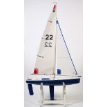 A scale model racing pond yacht:,