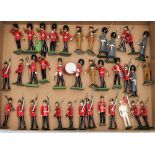 A Britains Guardsman band set and a collection of various guardsman figures:, various makers,