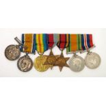 A WWI & WWII group of six '205708 Sgt H P Hussey Royal West Kent Regiment' and one War Medal:,