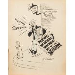 Sidney Conrad Strube (1892-1956) 'H'extra Spheshul!': original pen and ink on board.