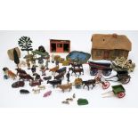 A large collection of Britains farm animals, figures, machinery and accessories:,