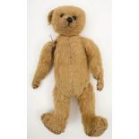 An early 20th century blonde plush Teddy:,