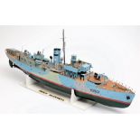 A scale model of the Flower-class corvette HMS Bluebell:.