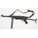 A deactivated Third Reich period MP40 9mm sub machine gun by Styer-Damler-Punch AG,Steyr, Austria:,