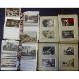 Four albums of late Victorian and Edwardian postcards: including actors, actresses, topographical,