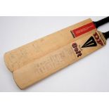 A signed Grey Nicholls cricket bat for Somerset 1986 and a Duncan Feranley signed bat for England