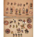 A collection of various hand painted Samurai figures:,