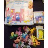 A collection of My Little Pony items: including , Dream Castle, Sea Pony, grooming parlour.