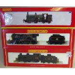 Hornby, a 4-4-0 locomotive No 579 with six wheel tender: in LMS black livery,