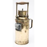 A brass lighthouse lamp by Bulpitt & Sons,