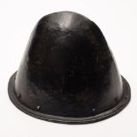 A German Morion in the Spanish fashion c1600: the one piece almond shaped crown with 12 rivets to