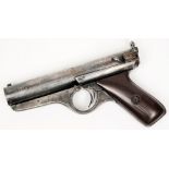 A rare Abas Major .177 air pistol: with smooth brown bakelite grips.