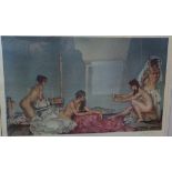 * William Russell Flint [1880-1969]- The Silver Mirror:- coloured print signed in pencil in the