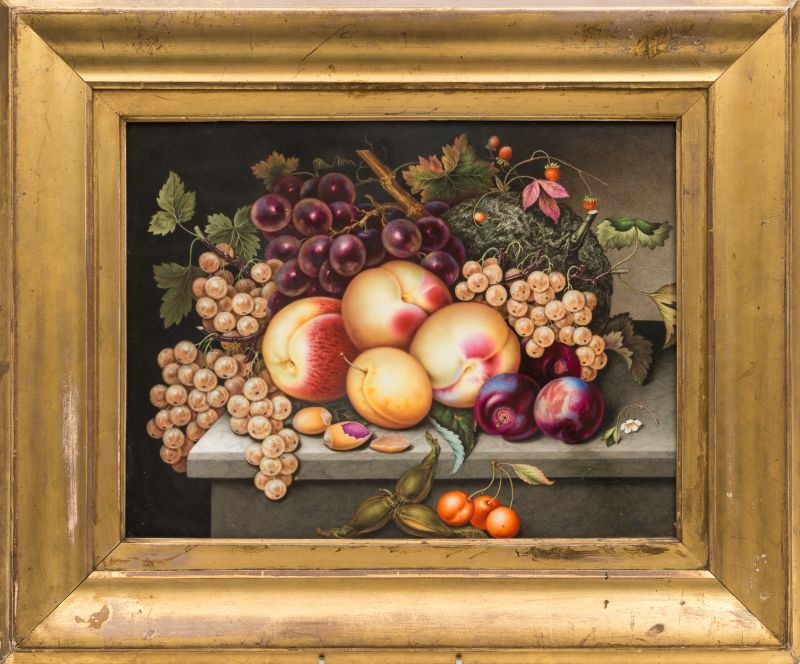 A large early 19th century English porcelain rectangular plaque: painted in the manner of Thomas - Image 2 of 2