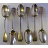 A set of six Victorian silver Fiddle pattern teaspoons maker William Robert Smily, London,