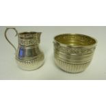 An Edward VII silver cream jug and sugar basin, maker Charles Stuart Harris, London,