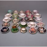 A group of twenty five miniature porcelain cups and saucers: including Shelley, Foley,