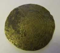 A near Eastern engraved brass dial: of circular form,