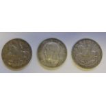 Three George V Silver Jubilee Commemorative issue crowns: 1935.
