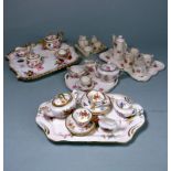 Five various miniature porcelain cabaret sets: including Hammersley & Co.