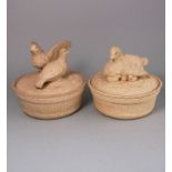 Two Wilhelm Schiller cane ware pie dishes: each of circular form with matching osier moulded bases,