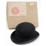 A black felt top hat by Lock & Co, London, formerly the property of Louis Bruguiere:,