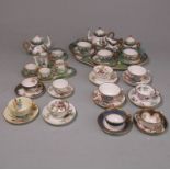 A group of Crown Staffordshire miniature tea services: in the Ye Olde Willow pattern,