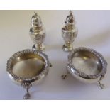 A pair of George V silver salts, maker C S Harris & Sons Ltd, London,