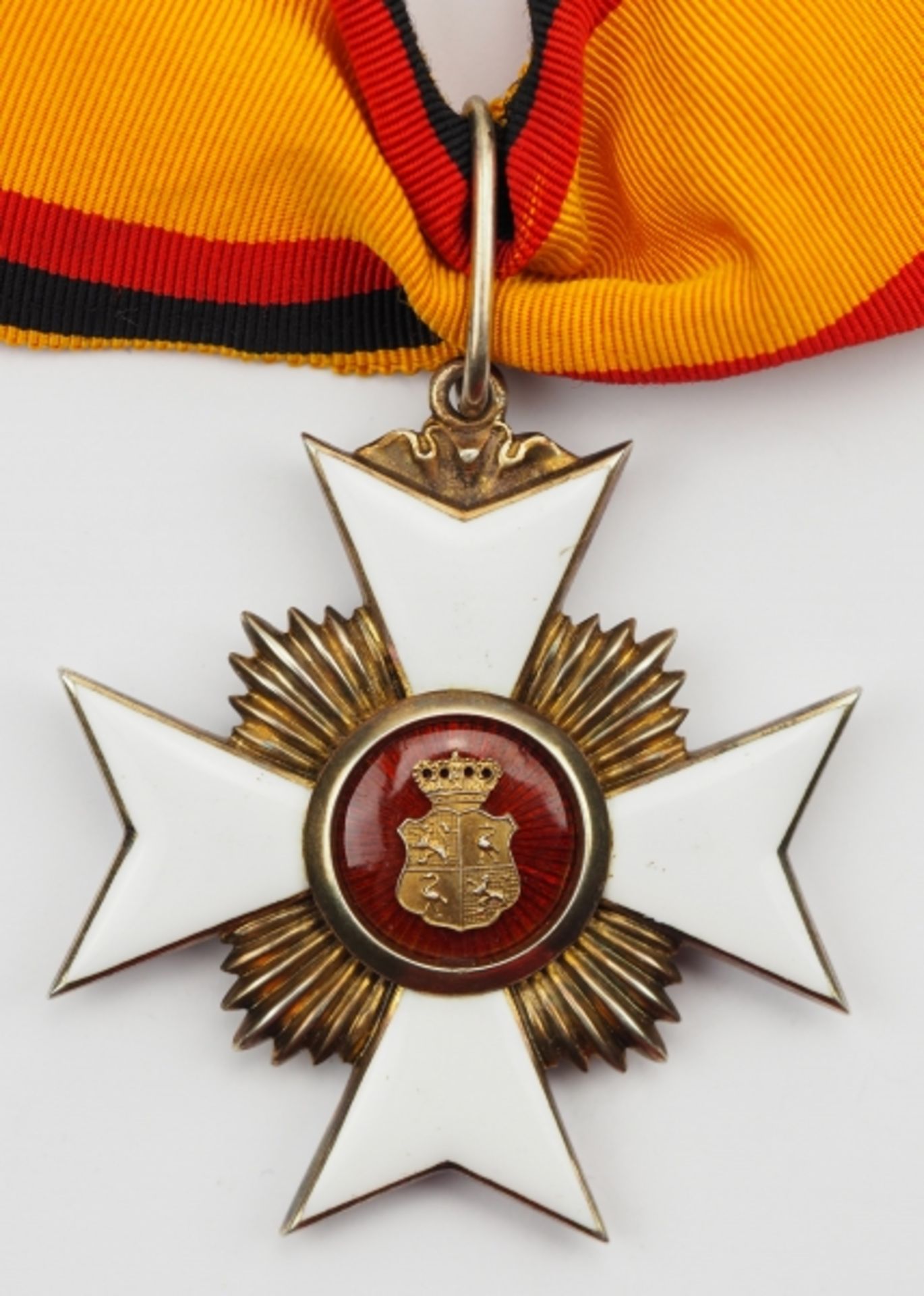 1.1.) Kaiserreich (bis 1933) Reuss: Fürstlich Reussisches Ehrenkreuz, 1. Klasse.Silber vergoldet,