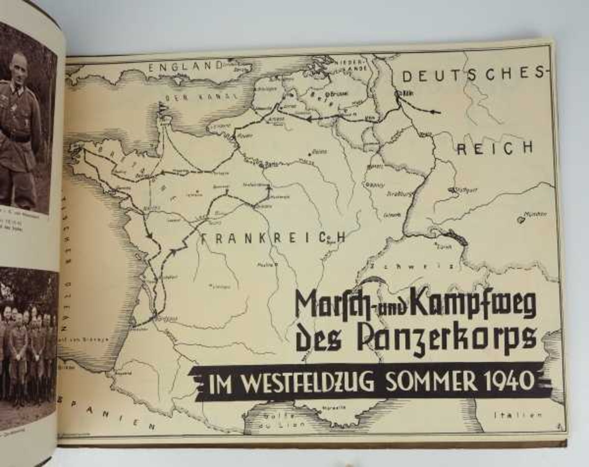 3.2.) Fotos / Postkarten Bildermappe des Panzerkorps HOTH.Westfeldzug in 170 Abbildungen.Zustand: II - Bild 2 aus 3