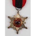 2.1.) Europa Albanien: Schwarzer Adler Orden, Ritterkreuz in Silber.Silber, die Medaillons vergoldet