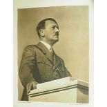 4.4.) Patriotisches / Reservistika / Dekoratives Adolf Hitler Poster.Schwarz-Weiß.Zustand: II 4.