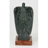 7.1) Historica Wieland der Schmied - Bronze.Bronzefigur, auf der Plinte mit Dedikationsinschrift "