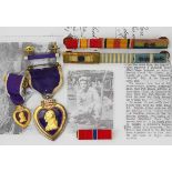 2.2.) Welt USA: Nachlass des PFC James W. Roach, US Marine Corps.1.) Purple HEart, split borach;