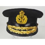 4.1.) Uniformen / Kopfbedeckungen Indonesien: Generals Schirmmütze.Schwarzes Tuch, goldene Wappen-