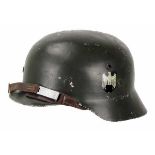 4.1.) Uniformen / Kopfbedeckungen Wehrmacht: Paradehelm M35 mit beiden Emblemen.Aluminium,