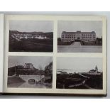 3.2.) Fotos / Postkarten China: Fotoalbum 1911/12.Japanischer Lackeinband, Bindung beschädigt, 155