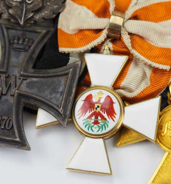 1.1.) Kaiserreich (bis 1933) Preussen: Große Ordenschnalle mit sieben Auszeichnungen.1.) Eisernes - Image 2 of 5