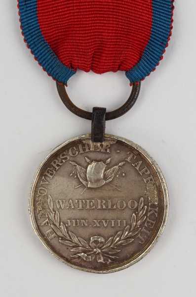 1.1.) Kaiserreich (bis 1933) Hannover: Waterloo-Medaille des Husars Wulbrand des Rgt. Herzog von - Image 3 of 6