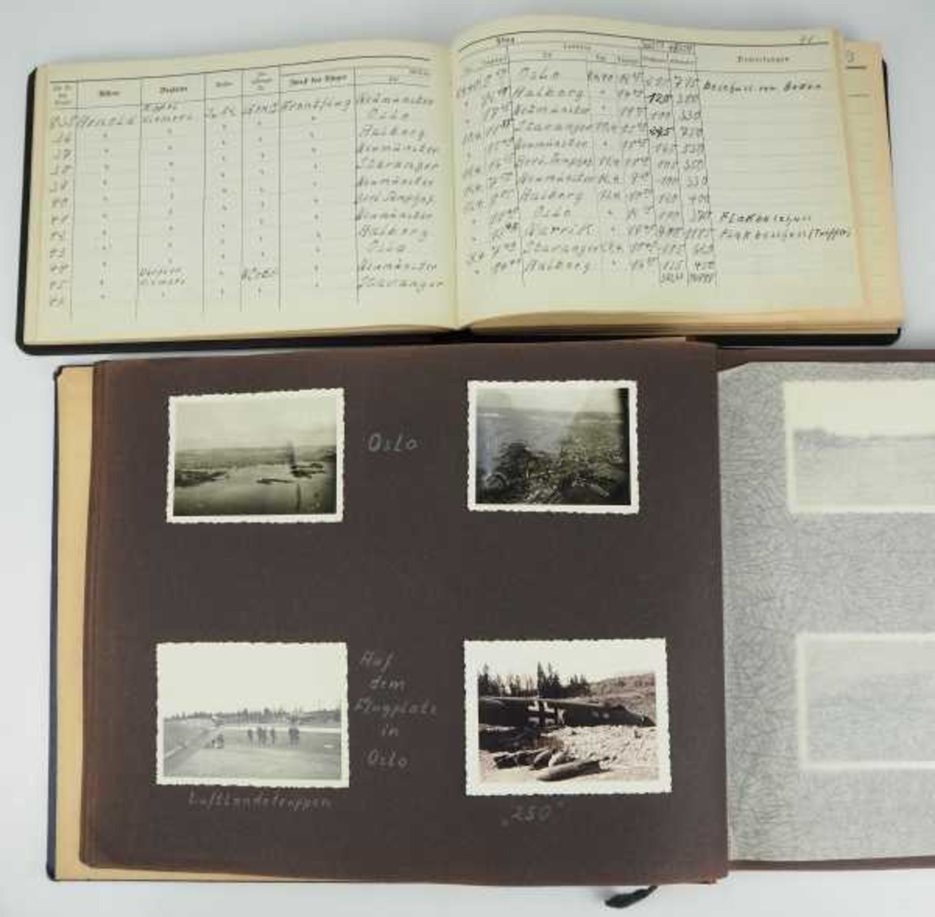 3.2.) Fotos / Postkarten Fotoalbum und Flugbuch Narvik.Fotoalbum, Fotos (alt und neu, zumeist